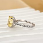 S925 4.5Ct Yellow Stone Cushion Cut Engagement Ring Promise Ring For Her - Image 5