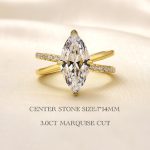 S925 3.0Ct Marquise Cut Split Shank Engagement Ring Travel Rings In Sterling Silver - Image 3