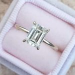 S925 Moissanite 3.5 Carat Solitaire Emerald Cut Engagement Ring