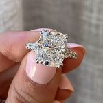 S925 Outstanding Split Shank Cushion Cut Engagement Ring