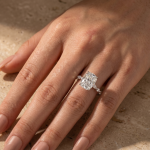 S925 Honorable Yellow Gold/White Gold Crushed Ice Cushion Cut Engagement Ring - Image 8
