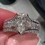 S925 Unique 3 Prong 3.0Ct Pear Cut Engagement Ring