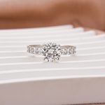 S925 Moissanite 2.0Ct Round Cut Engagement Ring In Sterling Silver - Image 3