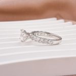 S925 Moissanite 2.0Ct Round Cut Engagement Ring In Sterling Silver - Image 4
