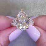 S925 8.0Ct Pear Cut Three Stone Engagement Ring - Image 4