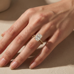 S925 Maxine Cathedral Moissanite 4.5 Carat Yellow Gold Radiant Cut Engagement Ring - Image 3