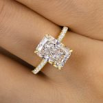 S925 Maxine Enchanting Yellow Gold Radiant Cut Engagement Ring - Image 2