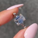 S925 Maxine Unique Emerald Cut Engagement Ring For Women