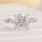 S925 Maxine Exquisite Crushed Ice Cushion Cut Engagement Ring - Image 3