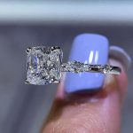 S925 Maxine Exquisite Crushed Ice Cushion Cut Engagement Ring - Image 2