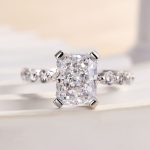 S925 Maxine Vintage Crushed Ice Radiant Cut Engagement Ring - Image 4