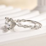 S925 Maxine Timeless Moissanite 2.0 Carat Round Cut Engagement Ring - Image 4