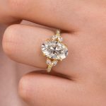 S925 Maxine Moissanite 4.0 Ct Oval and Angled Marquise Five Stone Engagement Ring