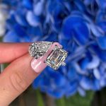 S925 Maxine Unique Toi et Moi Design Emerald Cut & Pear Cut Engagement Ring