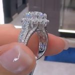 S925 Maxine Unique Halo Design Round Cut Engagement Ring In Sterling Silver - Image 4