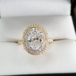 S925 Maxine Two-Tone Double Halo Oval Cut Engagement Ring