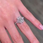 S925 5.0 Carat Radiant Cut Three Stone White Gold And Yellow Gold Engagement Ring With Hidden Halo - Image 3