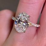S925 Maxine Classic Oval Cut Split Shank Engagement Ring For Women In Sterling Silver