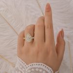 S925 Maxine Classic Halo Pear Cut Engagement Ring In Sterling Silver - Image 5