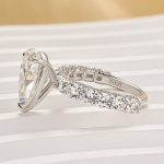S925 Moissanite 4.0Ct Pear Cut Engagement Ring Travel Ring In Sterling Silver - Image 5