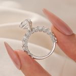 S925 Moissanite 4.0Ct Pear Cut Engagement Ring Travel Ring In Sterling Silver - Image 3