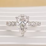 S925 Moissanite 4.0Ct Pear Cut Engagement Ring Travel Ring In Sterling Silver - Image 4