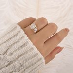 S925 Toi et Moi Radiant & Pear Cut Engagement Ring In Sterling Silver - Image 2