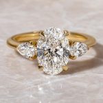 S925 Noble 4.0Ct Oval Cut Three Stone Engagement Ring in Sterling Silver
