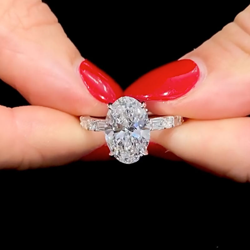 ER1485PS-1 S925 Maxine Fashion 4.0Ct Oval Cut Travel Ring For Women - Image 1