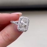 S925 Maxine Noble Halo 3.5Ct Radiant Cut Split Shank Engagement Ring - Image 2