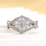 S925 Maxine Unique 2.0 Carat Princess Cut Engagement Ring For Women - Image 4