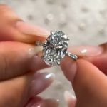 S925 5.0Ct Oval Cut Hidden Halo Engagement Ring In Sterling Silver