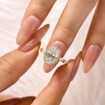 S925 3.0Ct Halo Oval Cut Yellow Gold Promise Ring Engagement Ring For Her - Image 3