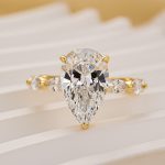 S925 4.0Ct Pear Cut Vintage Engagement Ring Travel Ring In Sterling Silver - Image 3