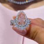 S925 Vintage 4.0Ct Pink Stone Halo Pear Cut Twist Engagement Ring In Sterling Silver - Image 4