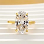 S925 5.0Ct Oval Cut Hidden Halo Engagement Ring Travel Ring In Sterling Silver - Image 3