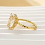 S925 5.0Ct Oval Cut Hidden Halo Engagement Ring Travel Ring In Sterling Silver - Image 4