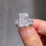 S925 10.0Ct Radiant Cut Engagement Ring Travel Ring With Emerald Cut Band Stone