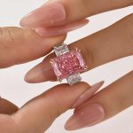 S925 10.0Ct Pink Stone Radiant Cut Side Stone Engagement Ring Travel Ring In Sterling Silver