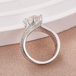 S925 Moissanite 3.0 Ct Round Cut Twist White Gold Promise Ring - Image 6