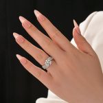 S925 Moissanite 3.0 Ct Round Cut Twist White Gold Promise Ring - Image 4