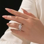 S925 Moissanite 3.0 Ct Round Cut Twist White Gold Promise Ring - Image 3