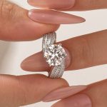 S925 Moissanite 3.0 Ct Round Cut Twist White Gold Promise Ring