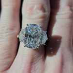 S925 6.0Ct Three Stone Cushion Cut Engagement Ring Travel Ring In Sterling Silver - Image 2