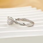 S925 2.0Ct Cushion Cut Twist Engagement Ring Travel Ring In Sterling Silver - Image 5