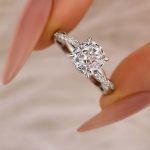 S925 2.0Ct Cushion Cut Twist Engagement Ring Travel Ring In Sterling Silver