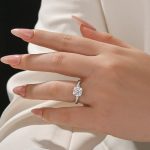 Moissanite 2.0Ct Cushion Cut Twist Engagement Ring Travel Ring In Sterling Silver - Image 3