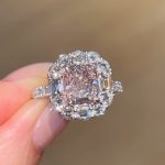 S925 Vintage 4.0Ct Halo Pink Cushion Cut Engagement Ring In Sterling Silver For Women