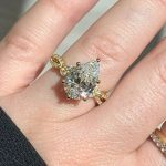 S925 Moissanite Vintage 3.5Ct Pear Cut Twist Engagement Ring Travel Ring In Sterling Silver