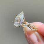 S925 Moissanite Vintage 3.5Ct Pear Cut Twist Engagement Ring Travel Ring In Sterling Silver - Image 3